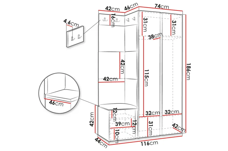 Hollan Hallmöbelset - Möbler - Hallmöbler - Möbelset för hall & entre