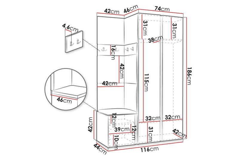 Hollan Hallmöbelset - Möbler - Hallmöbler - Möbelset för hall & entre