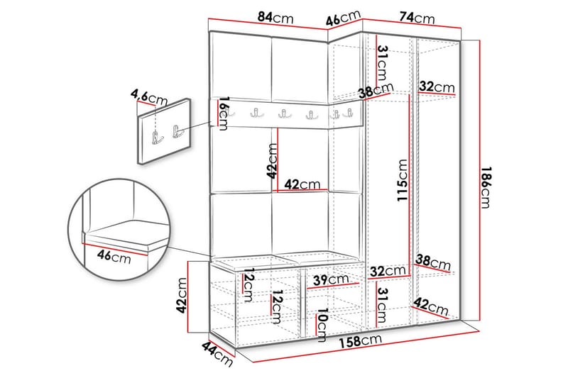 Hollan Hallmöbelset - Möbler - Hallmöbler - Möbelset för hall & entre