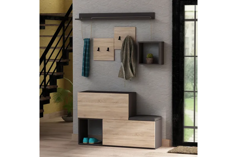 Homitis Hallförvaring, Grå/trä