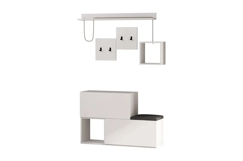 Homitis Hallförvaring - Vit - Möbler - Hallmöbler - Möbelset för hall & entre