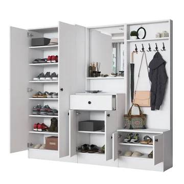 Jornes Hallställ 199,4x182,2x37,5 cm - Vit - Möbler - Hallmöbler - Möbelset för hall & entre