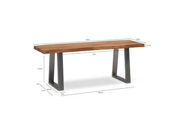 Kapprumsbänk Wohnling Massivt Akaciaträ 120 cm Träkant Hall Silver, Raka Löpare - Silver, Raka Löpare - Möbler - Hallmöbler - Hallbänk