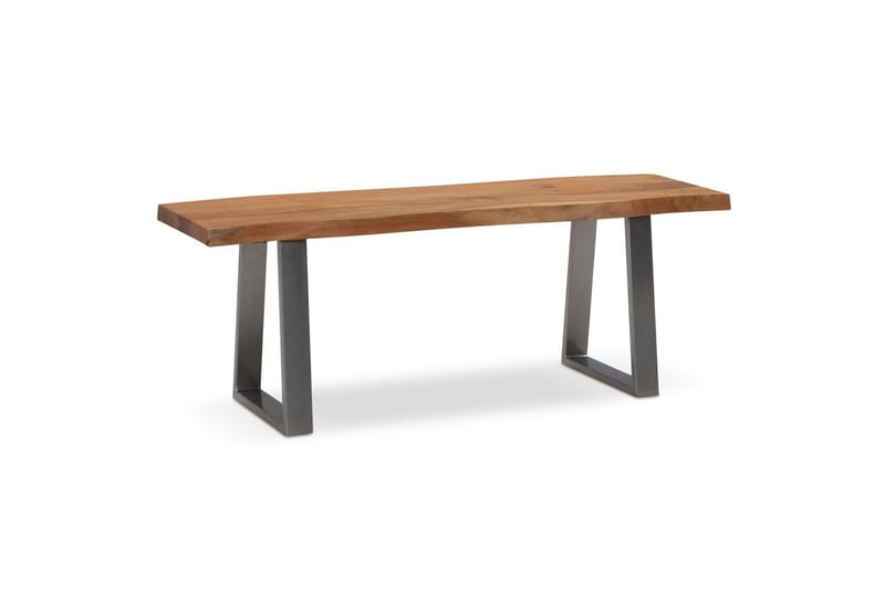 Kapprumsbänk Wohnling Massivt Akaciaträ 120 cm Träkant Hall Silver, Raka Löpare - Silver, Raka Löpare - Möbler - Hallmöbler - Hallbänk