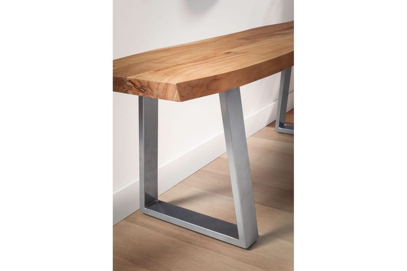 Kapprumsbänk Wohnling Massivt Akaciaträ 120 cm Träkant Hall Silver, Raka Löpare - Silver, Raka Löpare - Möbler - Hallmöbler - Hallbänk