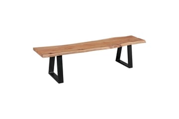 Matbänk Wohnling Köksbänk i massivt trä med trädets kant med metallben, lantlig stil Utan ryggstöd, 180 cm - Utan ryggstöd, 180 cm - Möbler - Bord & matgrupp - Matbord & köksbord