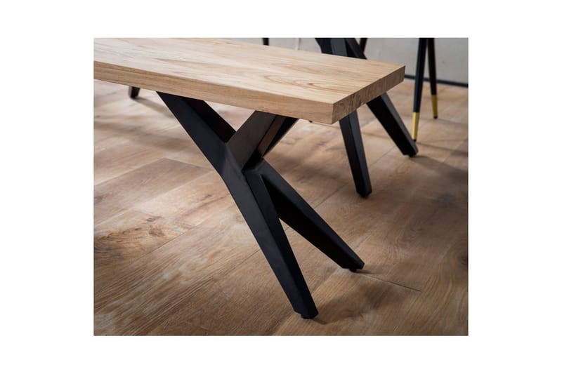 Matbänk Wohnling massivt trä i modern loftstil med metallben 120 cm - 120 cm - Möbler - Hallmöbler - Hallbänk