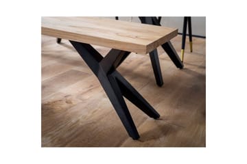 Matbänk Wohnling massivt trä i modern loftstil med metallben 160 cm - 160 cm - Möbler - Hallmöbler - Hallbänk