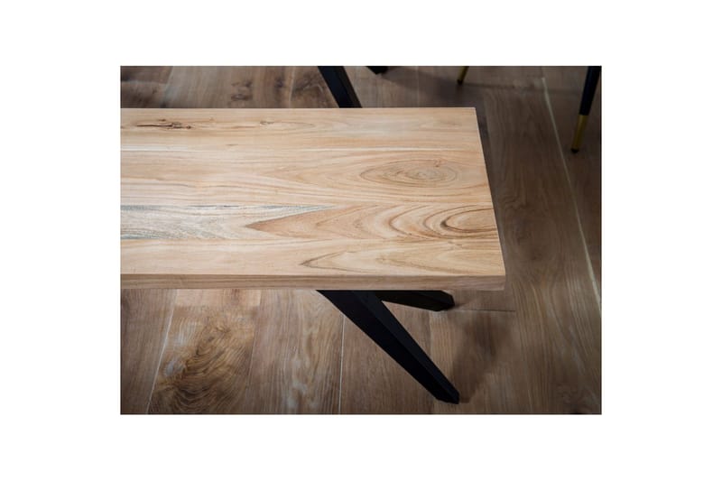 Matbänk Wohnling massivt trä i modern loftstil med metallben 175 cm - 175 cm - Möbler - Hallmöbler - Hallbänk
