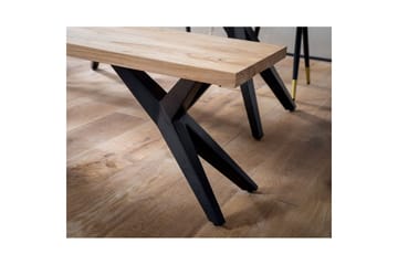 Matbänk Wohnling massivt trä i modern loftstil med metallben 175 cm - 175 cm - Möbler - Hallmöbler - Hallbänk