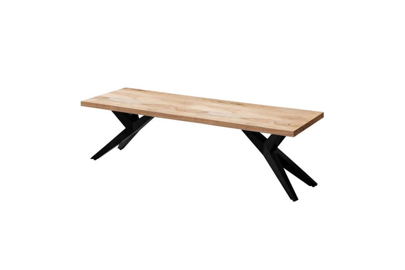 Matbänk Wohnling massivt trä i modern loftstil med metallben 175 cm - 175 cm - Möbler - Hallmöbler - Hallbänk