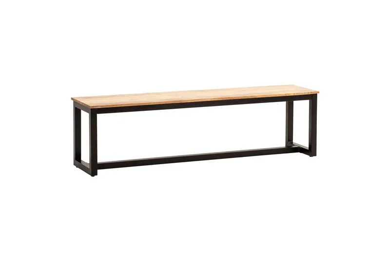 Matbänk Wohnling massivt trä industriell loftstil med metallben 120 cm, 120 cm