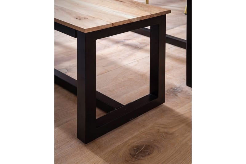 Matbänk Wohnling massivt trä industriell loftstil med metallben 160 cm - 160 cm - Möbler - Hallmöbler - Hallbänk