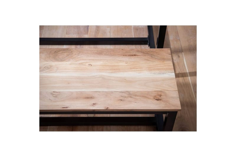 Matbänk Wohnling massivt trä industriell loftstil med metallben 160 cm - 160 cm - Möbler - Hallmöbler - Hallbänk