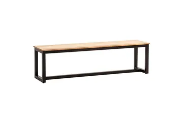 Matbänk Wohnling massivt trä industriell loftstil med metallben 160 cm - 160 cm - Möbler - Hallmöbler - Hallbänk