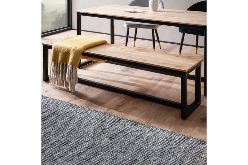 Matbänk Wohnling massivt trä industriell loftstil med metallben 180 cm - 180 cm - Möbler - Hallmöbler - Hallbänk