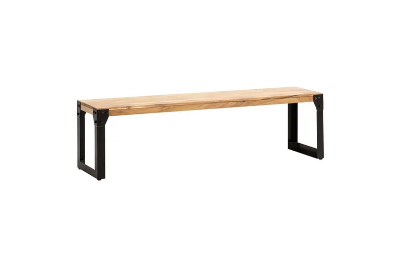 Matbänk Wohnling massivt trä industriell stil med metallben 140 cm, 140 cm