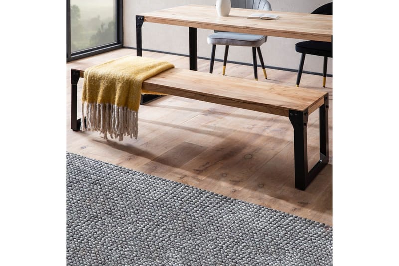 Matbänk Wohnling massivt trä industriell stil med metallben 180 cm - 180 cm - Möbler - Hallmöbler - Hallbänk