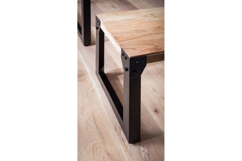 Matbänk Wohnling massivt trä industriell stil med metallben 180 cm - 180 cm - Möbler - Hallmöbler - Hallbänk