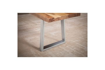 Matbänk Wohnling Massivt trä med metallben träd kant lantligt Silver, Rak, 140 cm - Silver, Rak, 140 cm - Möbler - Hallmöbler - Hallbänk