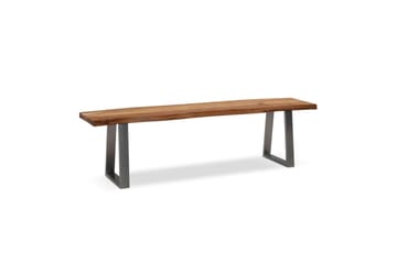 Matbänk Wohnling Massivt trä med metallben träd kant lantligt Silver, Rak, 180 cm - Silver, Rak, 180 cm - Möbler - Bord & matgrupp - Matbord & köksbord