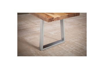 Matbänk Wohnling Massivt trä med metallben träd kant lantligt Silver, Rak, 180 cm - Silver, Rak, 180 cm - Möbler - Bord & matgrupp - Matbord & köksbord