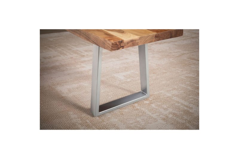Matbänk Wohnling Massivt trä med metallben träd kant lantligt Silver, Rak, 180 cm - Silver, Rak, 180 cm - Möbler - Bord & matgrupp - Matbord & köksbord