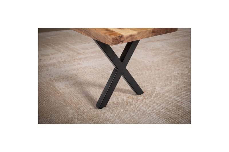 Matbänk Wohnling Massivt trä med metallben träd kant lantligt Svart, korsad, 120 cm - Svart, korsad, 120 cm - Möbler - Hallmöbler - Hallbänk
