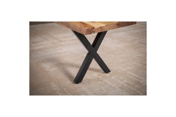 Matbänk Wohnling Massivt trä med metallben träd kant lantligt Svart, korsad, 140 cm - Svart, korsad, 140 cm - Möbler - Hallmöbler - Hallbänk