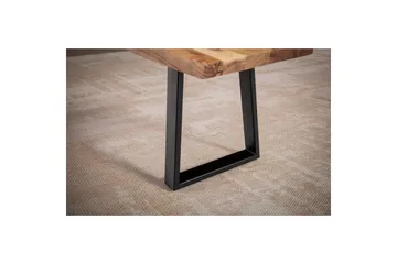 Matbänk Wohnling Massivt trä med metallben träd kant lantligt Svart, Rak, 120 cm - Svart, Rak, 120 cm - Möbler - Hallmöbler - Hallbänk