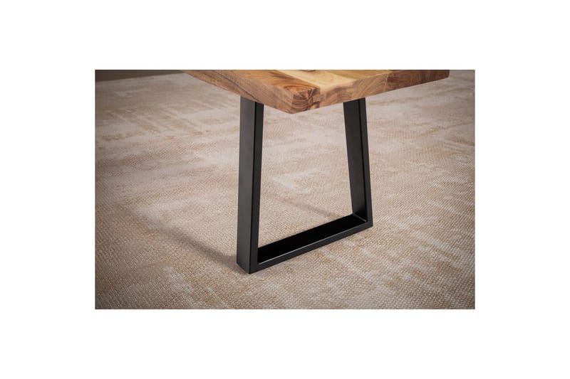 Matbänk Wohnling Massivt trä med metallben träd kant lantligt Svart, Rak, 120 cm - Svart, Rak, 120 cm - Möbler - Hallmöbler - Hallbänk
