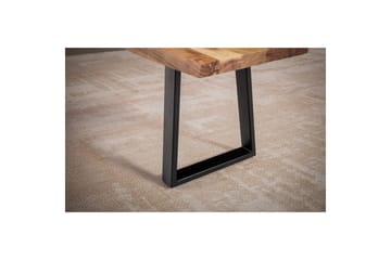 Matbänk Wohnling Massivt trä med metallben träd kant lantligt Svart, Rak, 160 cm - Svart, Rak, 160 cm - Möbler - Hallmöbler - Hallbänk
