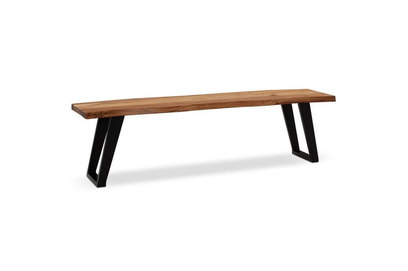 Matbänk Wohnling Massivt trä med metallben träd kant lantligt Svart, vinklad, 140 cm - Svart, vinklad, 140 cm - Möbler - Bord & matgrupp - Matbord & köksbord