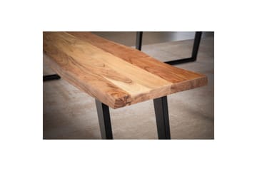 Matbänk Wohnling Massivt trä med metallben träd kant lantligt Svart, vinklad, 180 cm - Svart, vinklad, 180 cm - Möbler - Bord & matgrupp - Matbord & köksbord