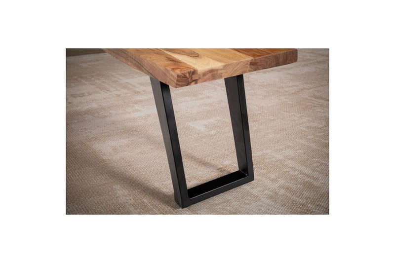 Matbänk Wohnling Massivt trä med metallben träd kant lantligt Svart, vinklad, 180 cm - Svart, vinklad, 180 cm - Möbler - Bord & matgrupp - Matbord & köksbord