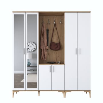 Matlerd Hallställ 180x198,6x37,5 cm - Valnöt och vit - Möbler - Hallmöbler - Möbelset för hall & entre