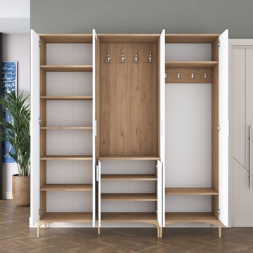 Matlerd Hallställ 180x198,6x37,5 cm - Valnöt och vit - Möbler - Hallmöbler - Möbelset för hall & entre