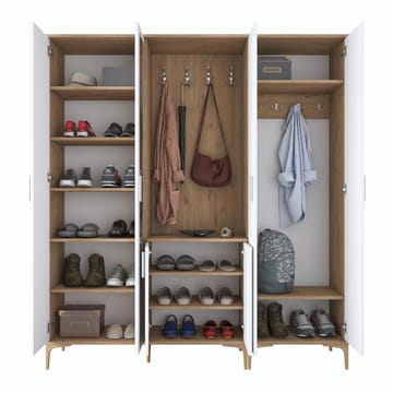 Matlerd Hallställ 180x198,6x37,5 cm - Valnöt och vit - Möbler - Hallmöbler - Möbelset för hall & entre