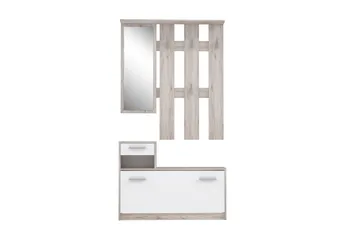 Breslau Hallmöbelset 98x180 cm - Beige/Brun/Vit - Möbler - Hallmöbler - Möbelset för hall & entre