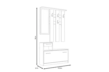 Breslau Hallmöbelset 98x180 cm - Beige/Brun/Vit - Möbler - Hallmöbler - Möbelset för hall & entre