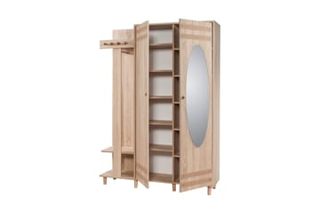 Brokind Klädförvaring 135 cm - Brun/Vit - Möbler - Hallmöbler - Möbelset för hall & entre