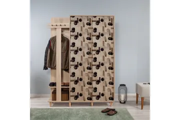 Brokind Klädförvaring 135 cm - Flerfärgad/Ek - Möbler - Hallmöbler - Möbelset för hall & entre