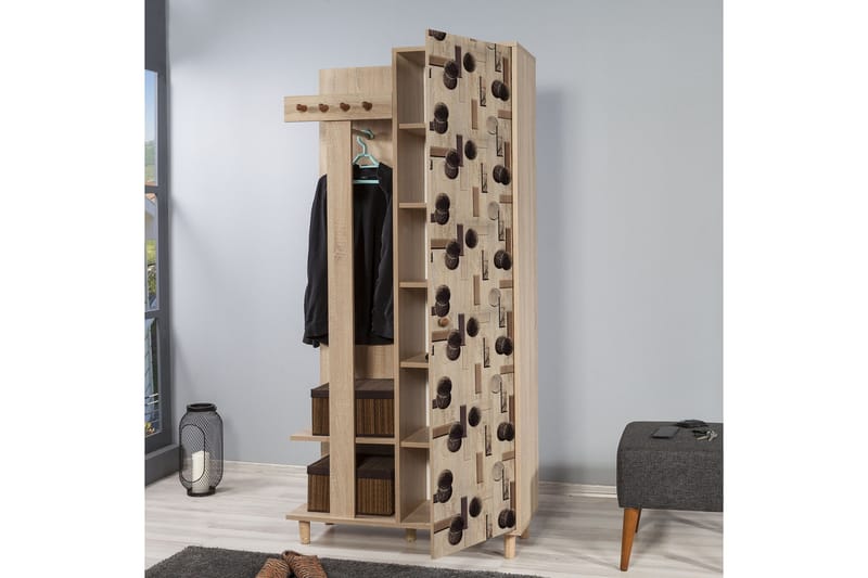 Brokind Klädförvaring 90 cm - Brun - Möbler - Hallmöbler - Möbelset för hall & entre