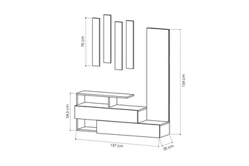 Decorta Hallförvaring/Garderob - Trä/Mörkgrå - Möbler - Hallmöbler - Möbelset för hall & entre