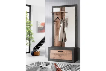 Dolnis Hallmöbelset 34x94 cm - Brun/Grå - Möbler - Hallmöbler - Möbelset för hall & entre