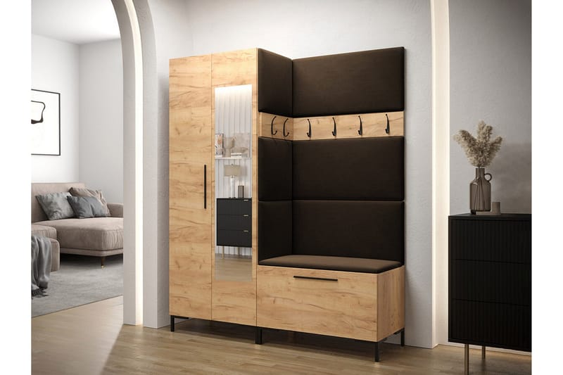 Dunvegan Hallmöbelset 158x46 cm - Mörkbrun - Möbler - Hallmöbler - Möbelset för hall & entre