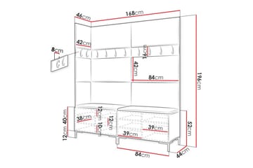 Dunvegan Hallmöbelset 168x46 cm Black - Möbler - Hallmöbler - Möbelset för hall & entre