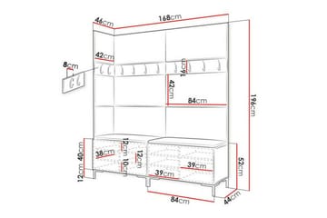 Dunvegan Hallmöbelset 168x46 cm Brown - Möbler - Hallmöbler - Möbelset för hall & entre