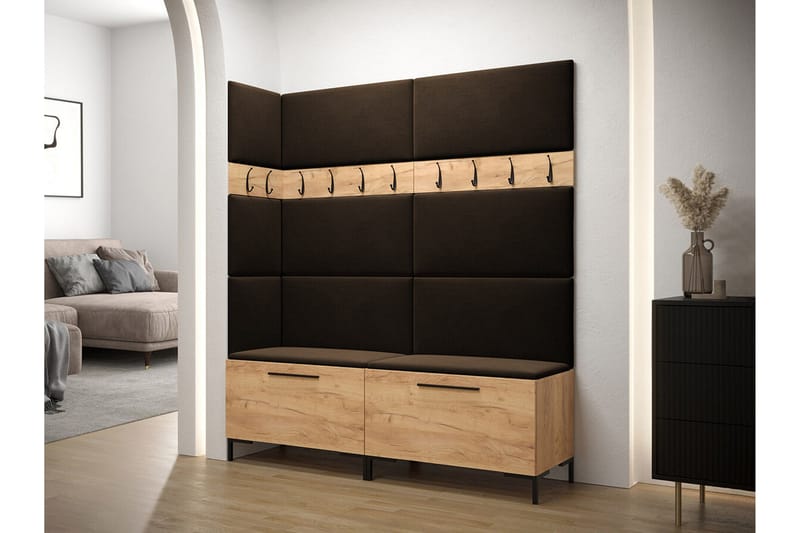 Dunvegan Hallmöbelset 168x46 cm - Mörkbrun - Möbler - Hallmöbler - Möbelset för hall & entre