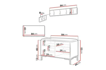 Dunvegan Hallmöbelset 84x44 cm - Svart - Möbler - Hallmöbler - Möbelset för hall & entre